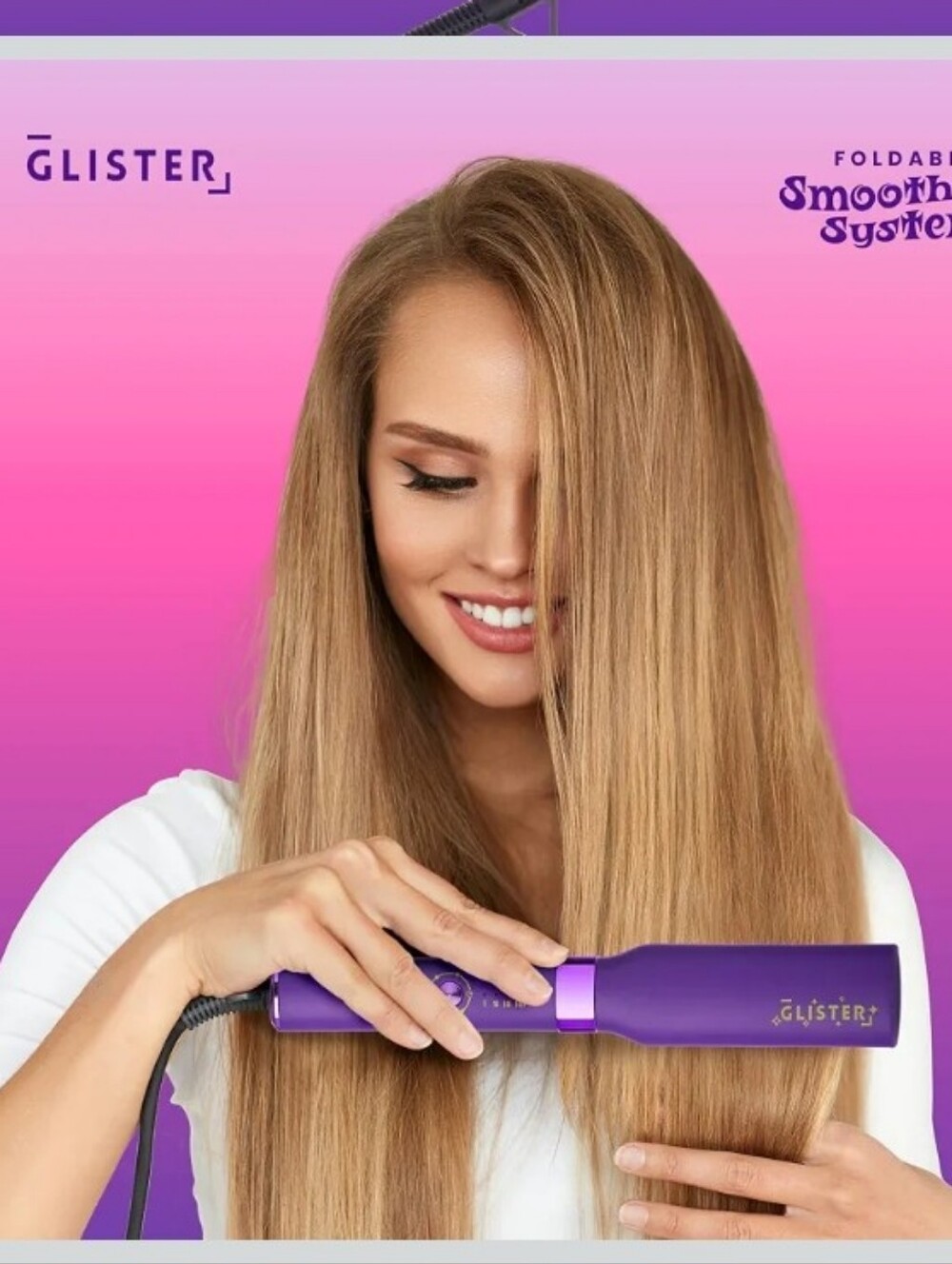 White Foldable Smoothing Hair Straightener